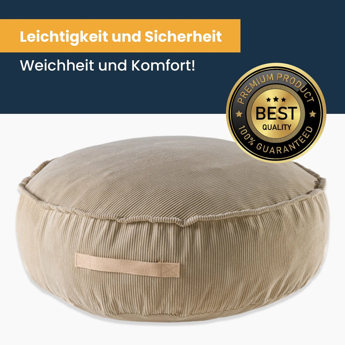 MeowBaby -  Designer Cord Pouf für Kinder in Ziegelfarbe