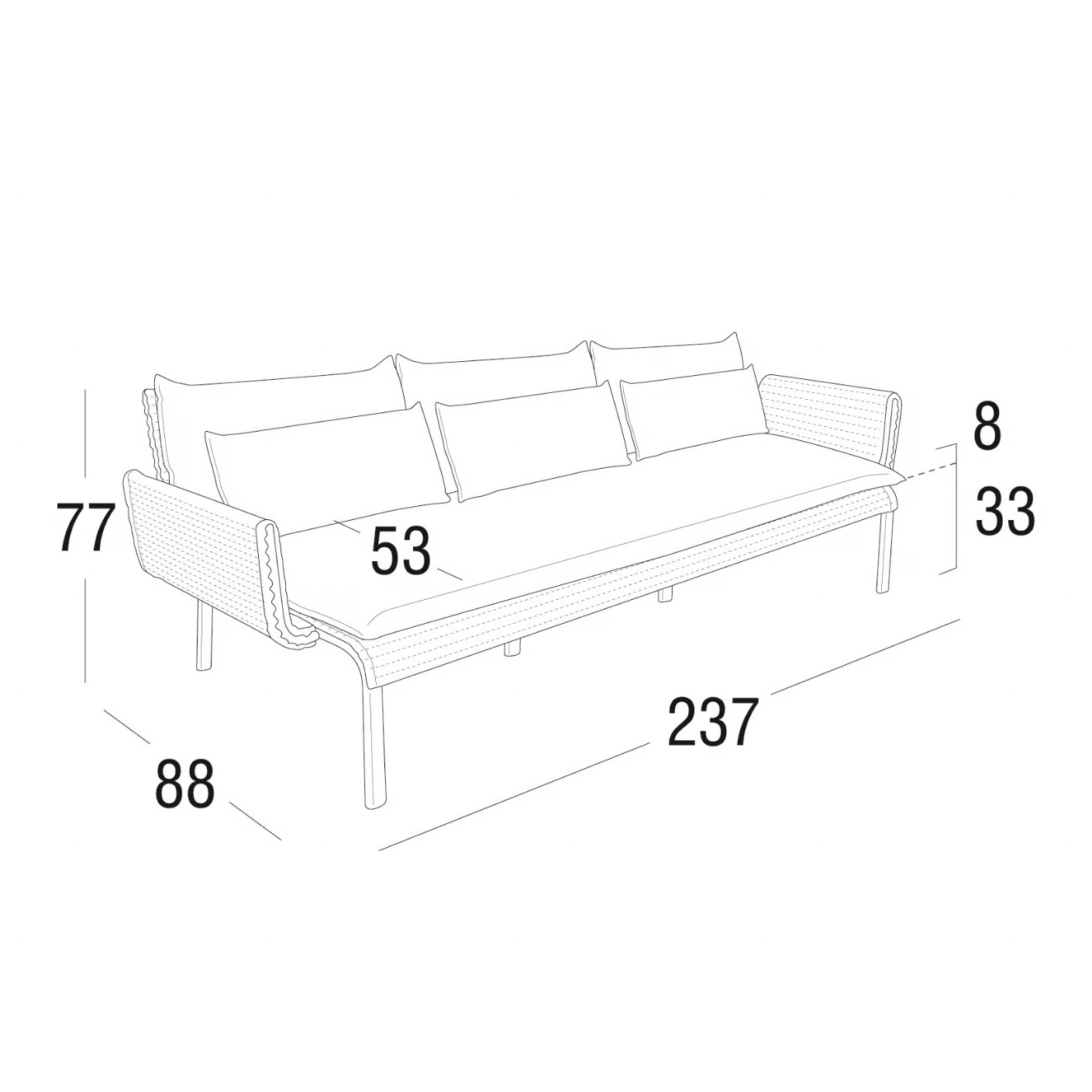 Roberti - Key West 3-Sitzer Sofa