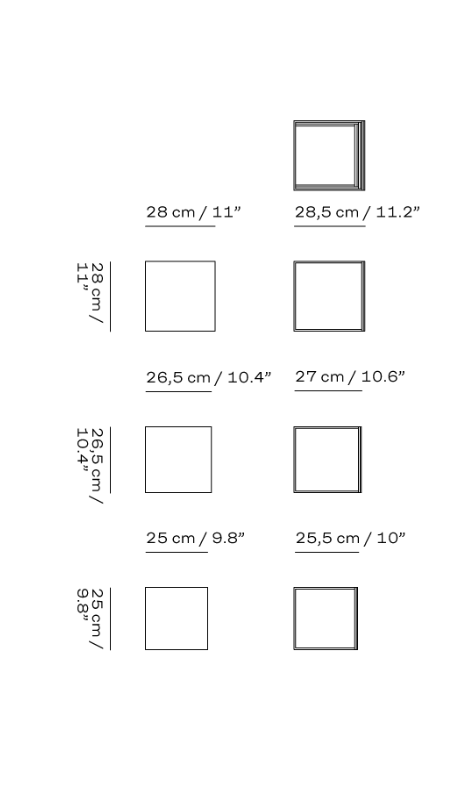 Fritz Hansen PK71™ Beistelltisch 3er-Set Abmessungen