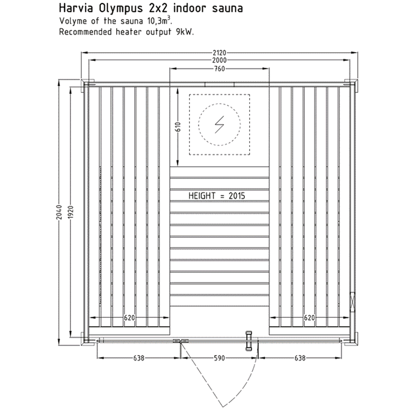   - Harvia - Olympus Indoor Sauna                              