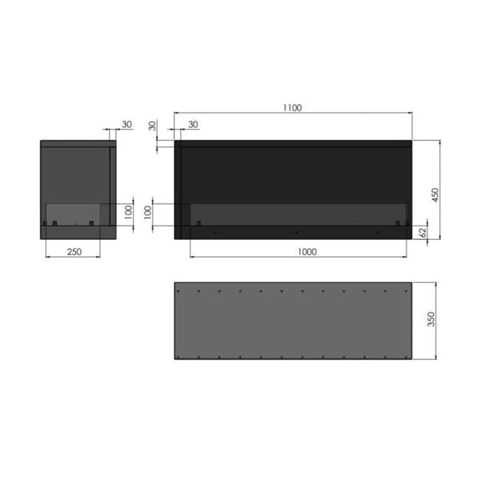   - Infire - Ethanolkamin Inside P1100 (Rechtsoffen)                              