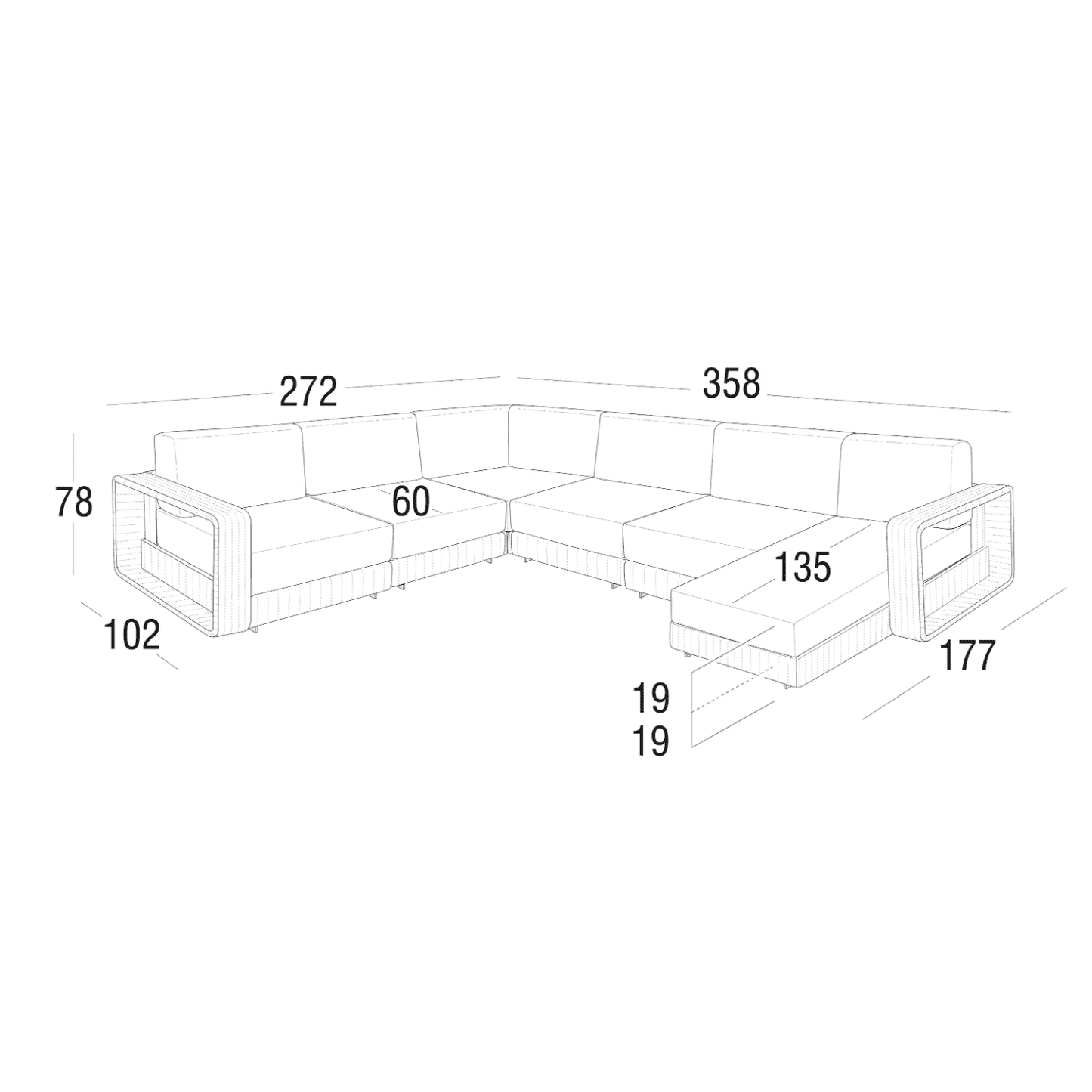 Roberti - Hamptons Loungesofa Modular