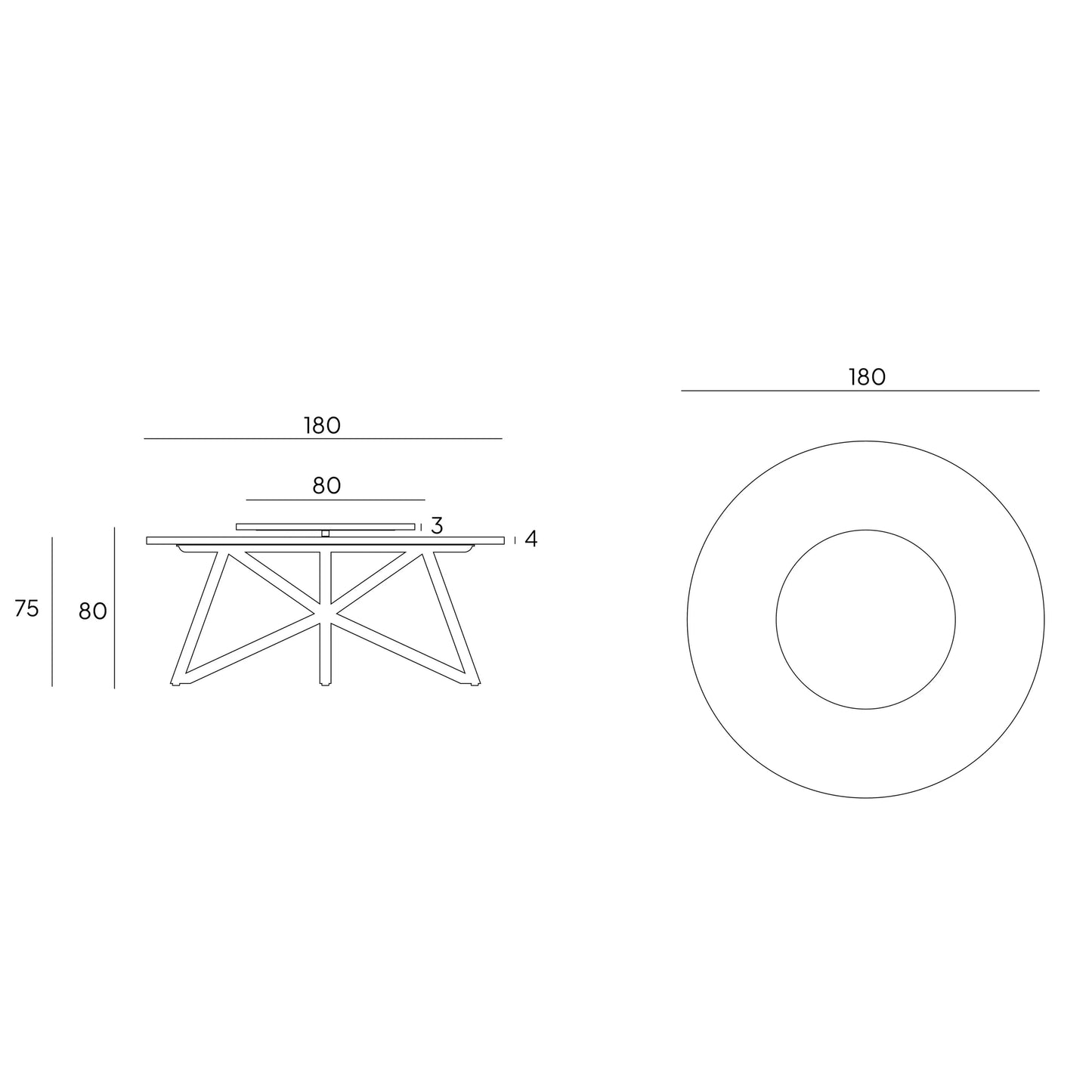 VELTHA® - Runder Tisch HERMU Carrara-Marmor Lazy Susan