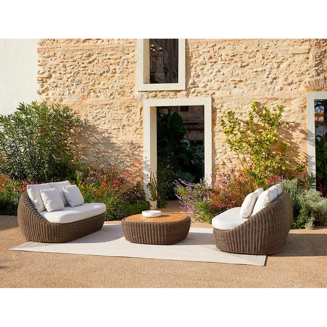 Point - Heritage Loungetisch Geflecht / Teak Oval