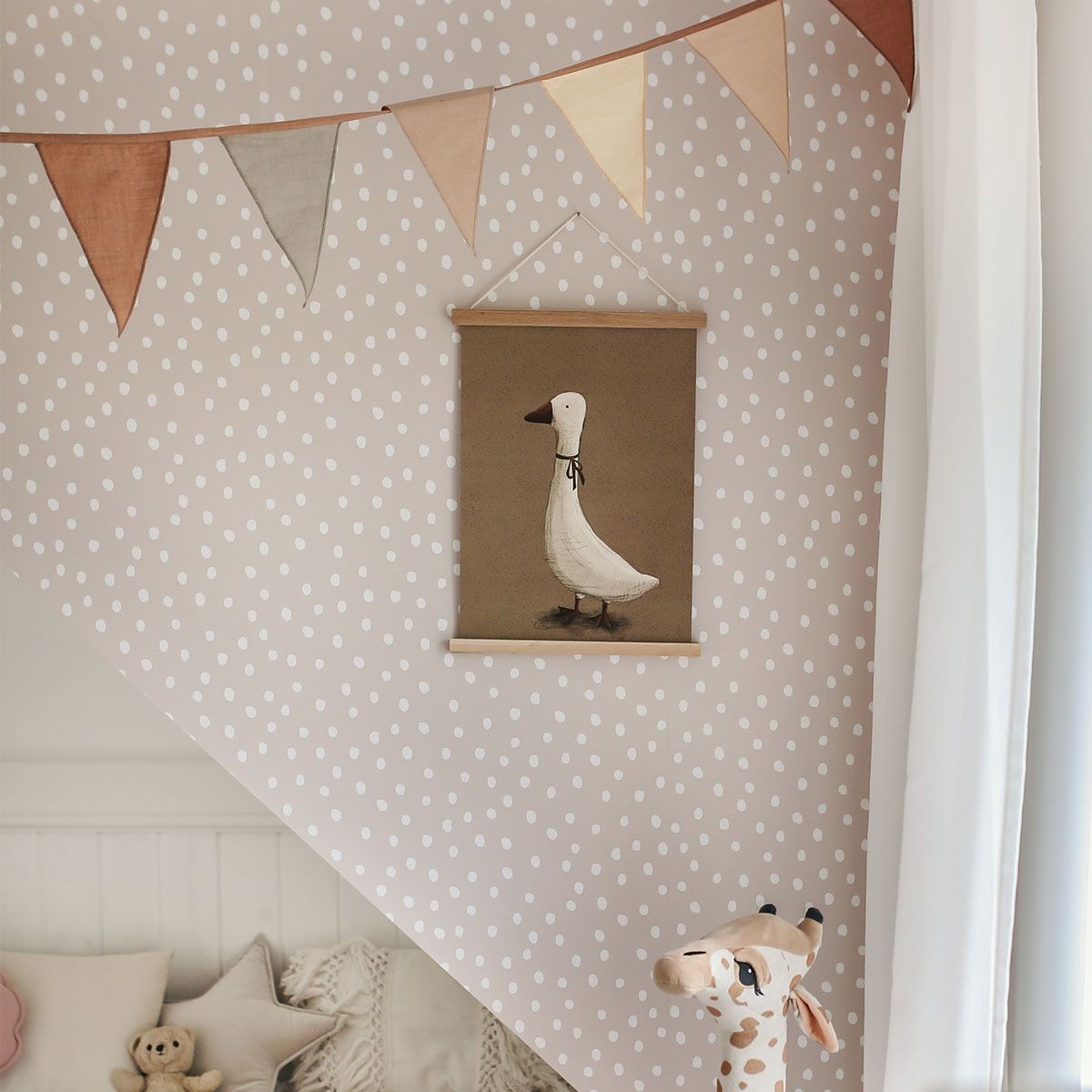 Simple Irregular Dots Wallpaper - Powder Pink And White