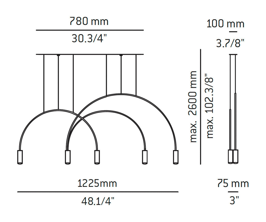 Estiluz - Pendelleuchte Volta L78S.1D1T