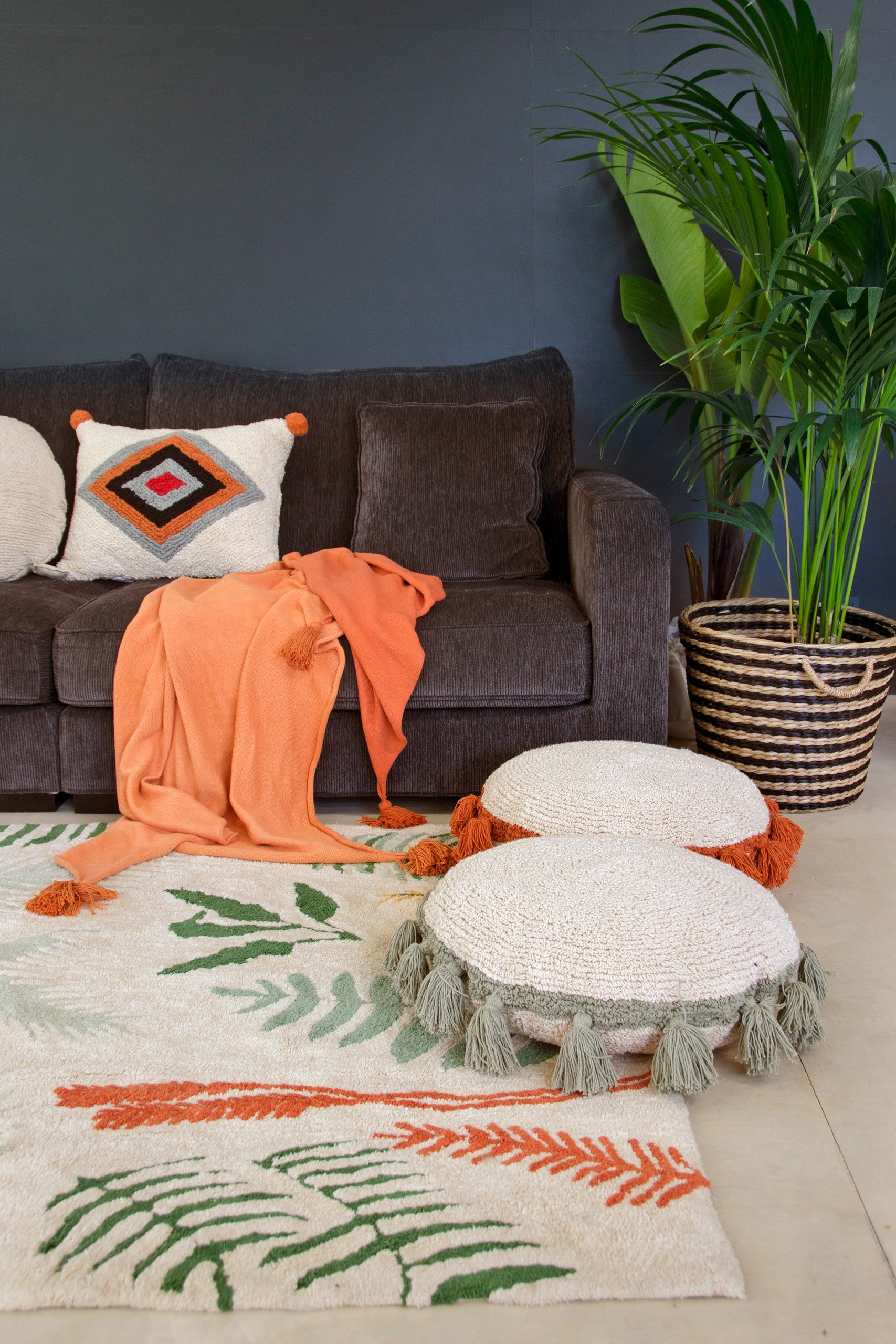 Washable Rug Botanic Plants, 140 x 200 cm 