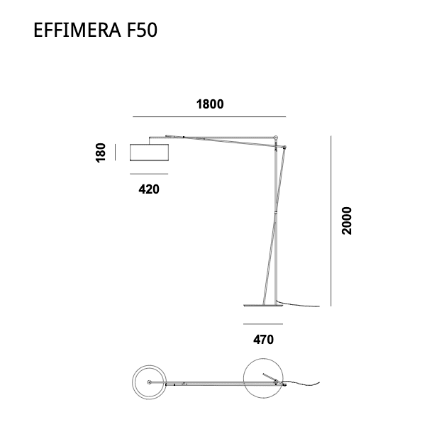 Prandina - Stehleuchte Effimera F50 Dimm in 2 Ausführungen