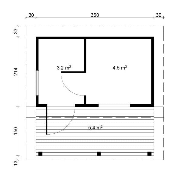 Tene Saunahaus MODERNI PIHASAUNA 12