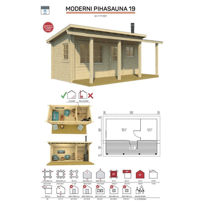 Tene Saunahaus MODERNI PIHASAUNA 19