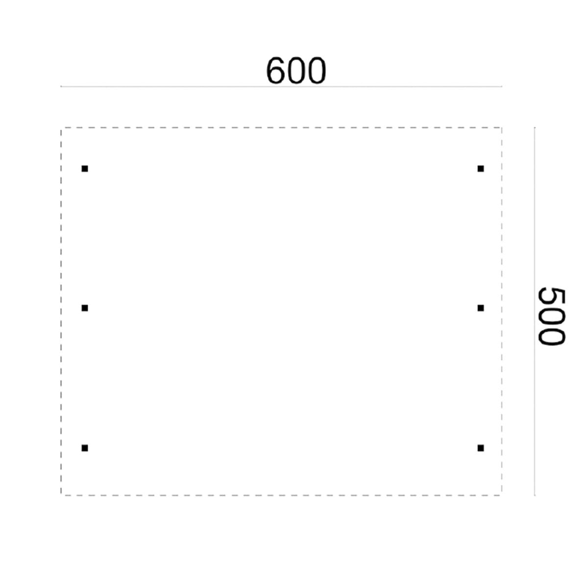 Tuindeco - Doppel Garage 600 x 500 cm für 2 Fahrzeuge